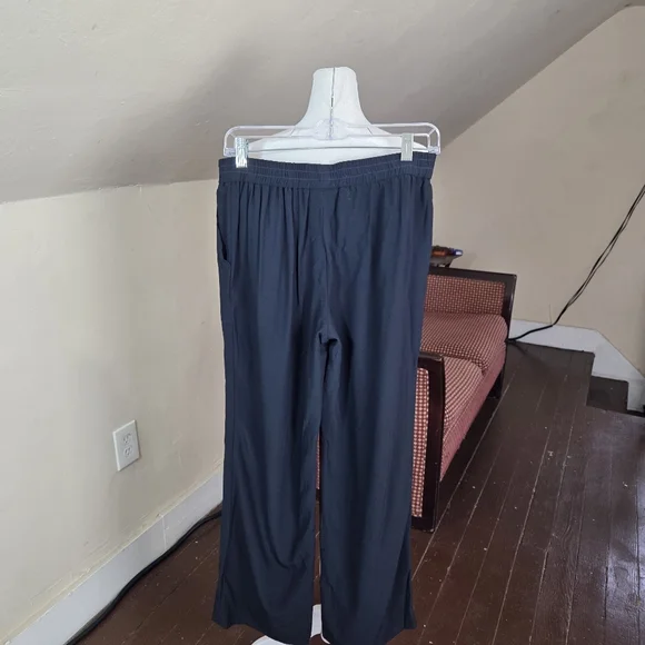 Akris Punto Women’s Navy Blue Wide Leg Pull-On Pants Size US 8 IT 44